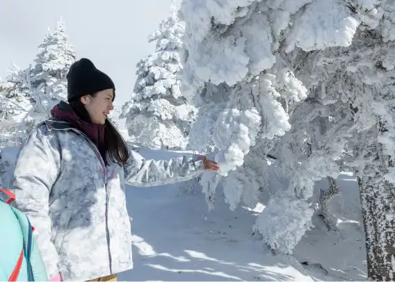 雪原プラベートスカイドーム滞在と雪上バギーで樹氷観賞