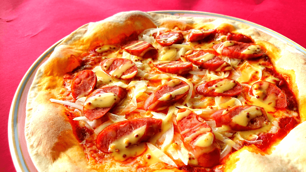 Choriso honey mustard pizza